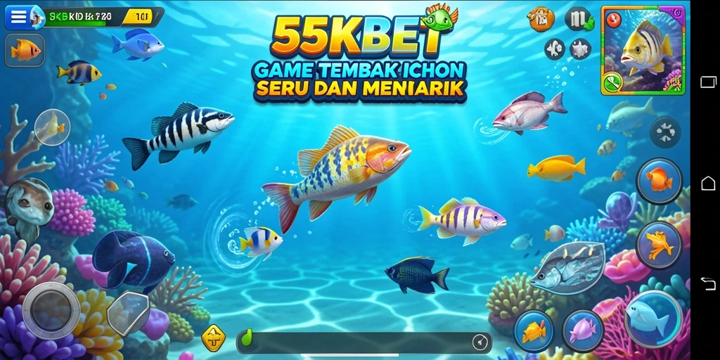Tampilan gameplay menarik dari 55KBET saat menembak ikan.