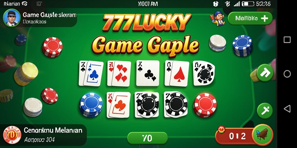 Screenshot utama 777LUCKY menampilkan gameplay Gaple yang seru.