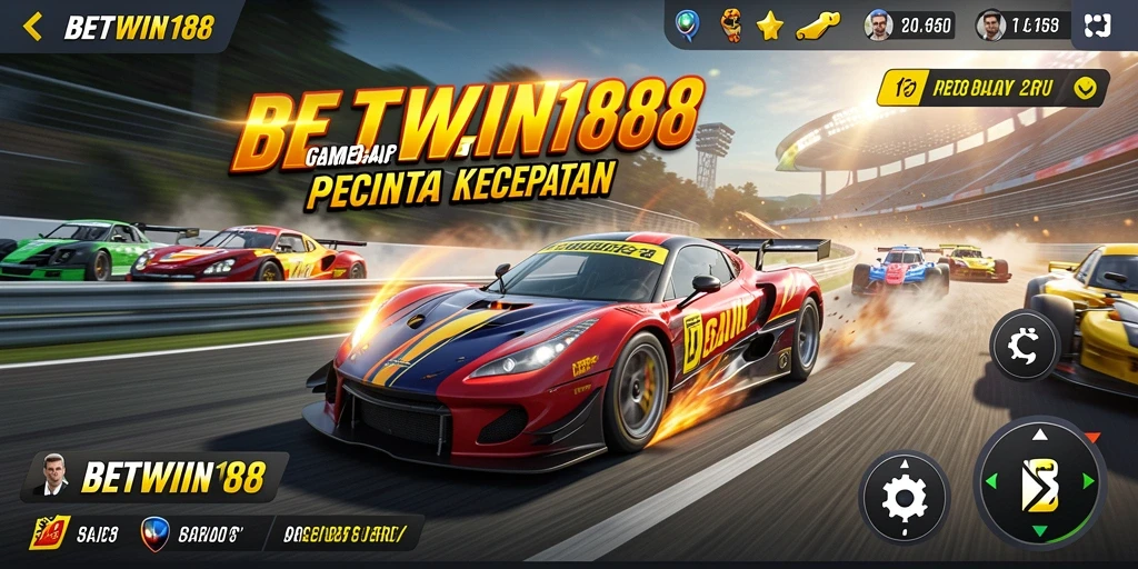 Gameplay seru dari BETWIN188 dengan mobil balap terkini.