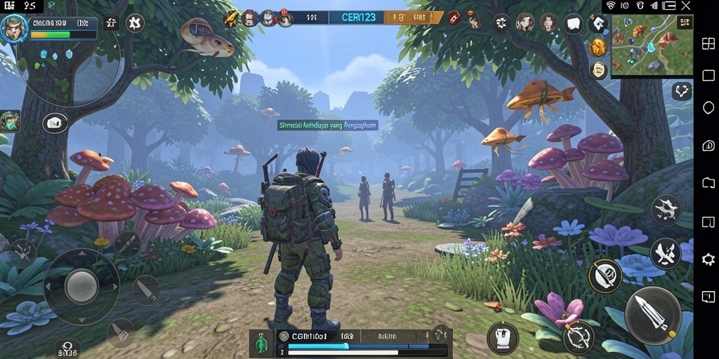 Tampilan gameplay CERI123 dengan interaksi karakter yang menarik.