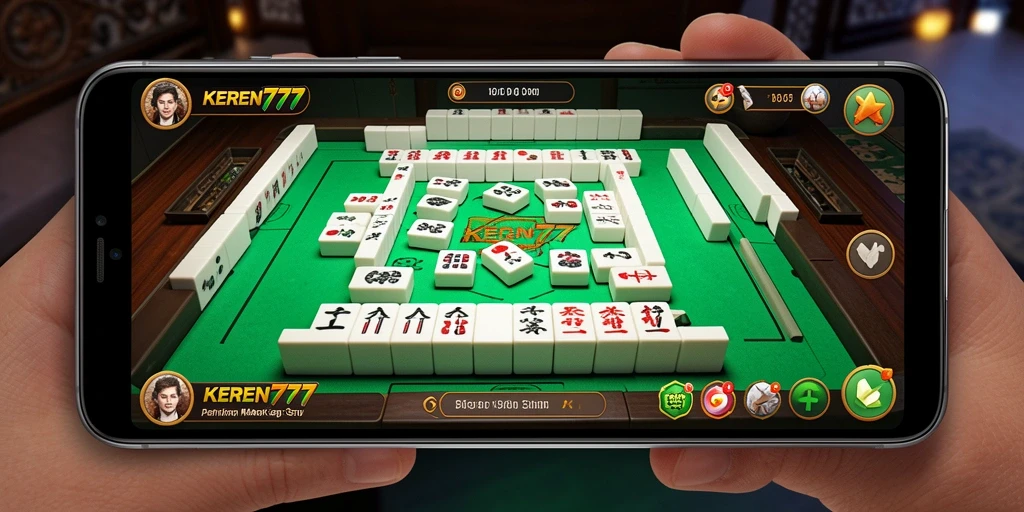 Screenshot gameplay KEREN777 dengan papan Mahjong yang menarik.