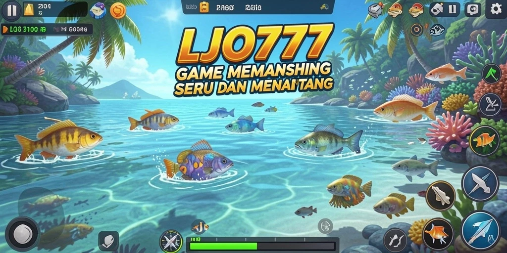 Tampilan gameplay LJO777 dengan aksi memancing seru dan grafis menawan.