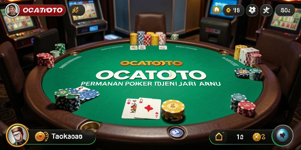 Tampilan gameplay OCATOTO menampilkan keseruan permainan Poker.