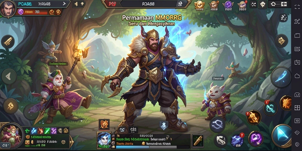 Screenshot permainan POA88 menampilkan pertarungan MMORPG yang seru.