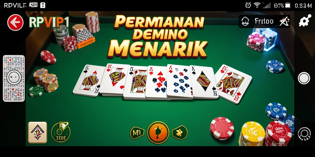 Screenshot menampilkan gameplay seru RPVIP1 dalam permainan Domino.