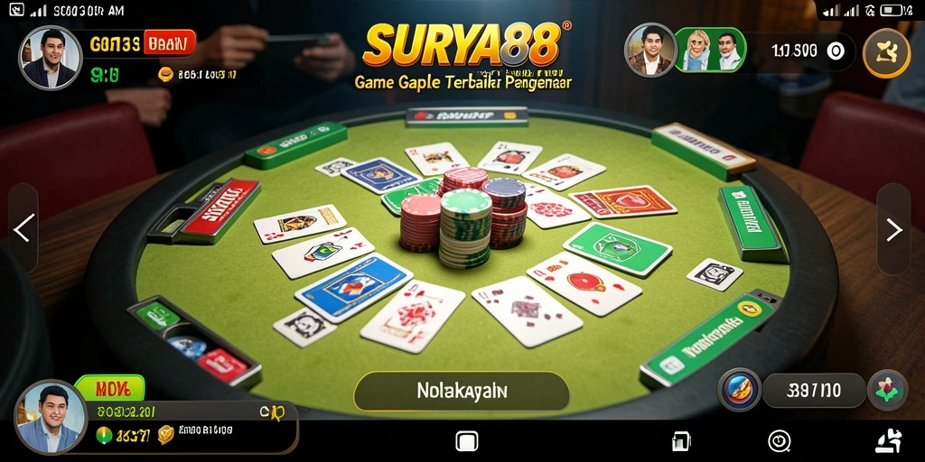 Tampilan gameplay seru dalam aplikasi Gaple SURYA88.