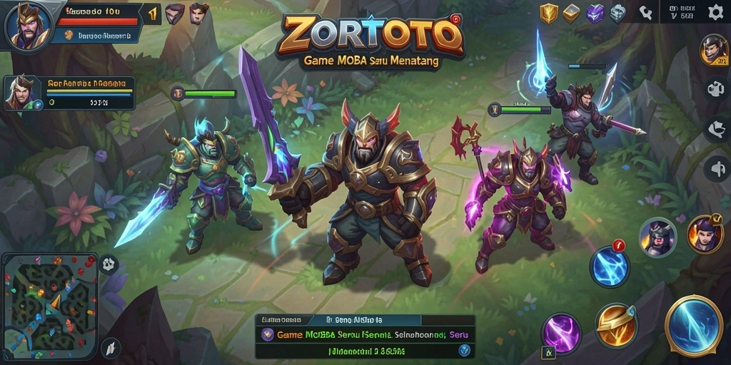 Screenshot utama ZORTOTO menunjukkan aksi seru dalam gameplay MOBA.